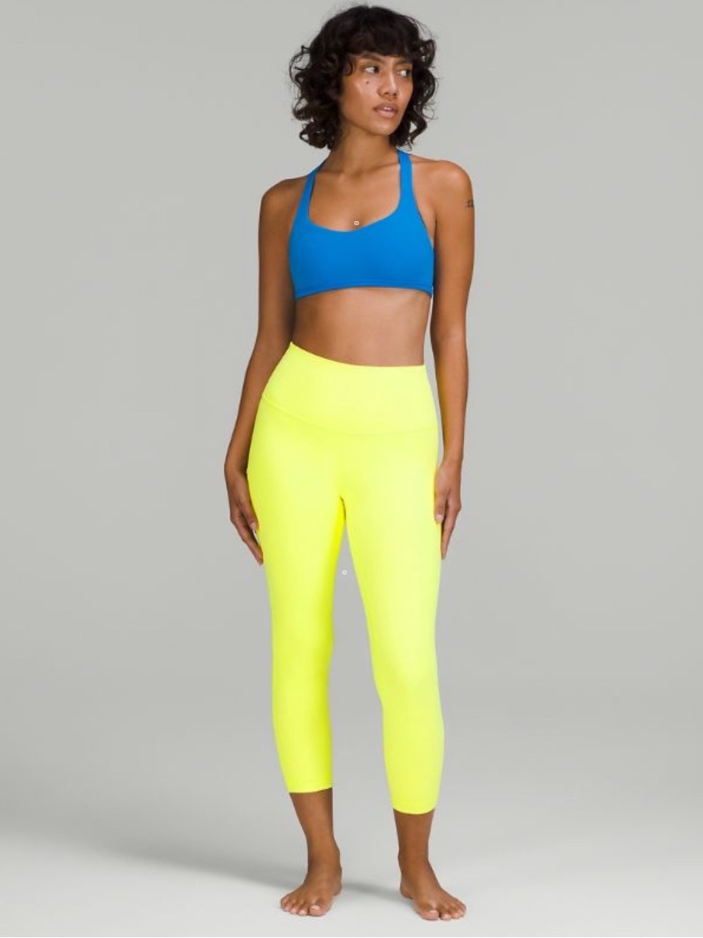 Lululemon Align High Rise Crop Electric Lemon Leggings 6